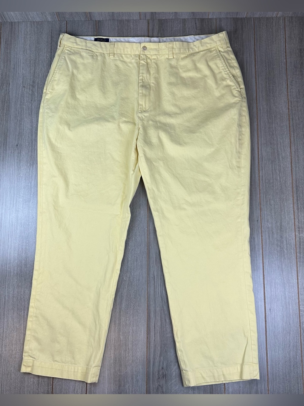 Polo Ralph Lauren Pants 44Bx30 BIG  (tag 46Bx32) Cotton Flat Front Yellow